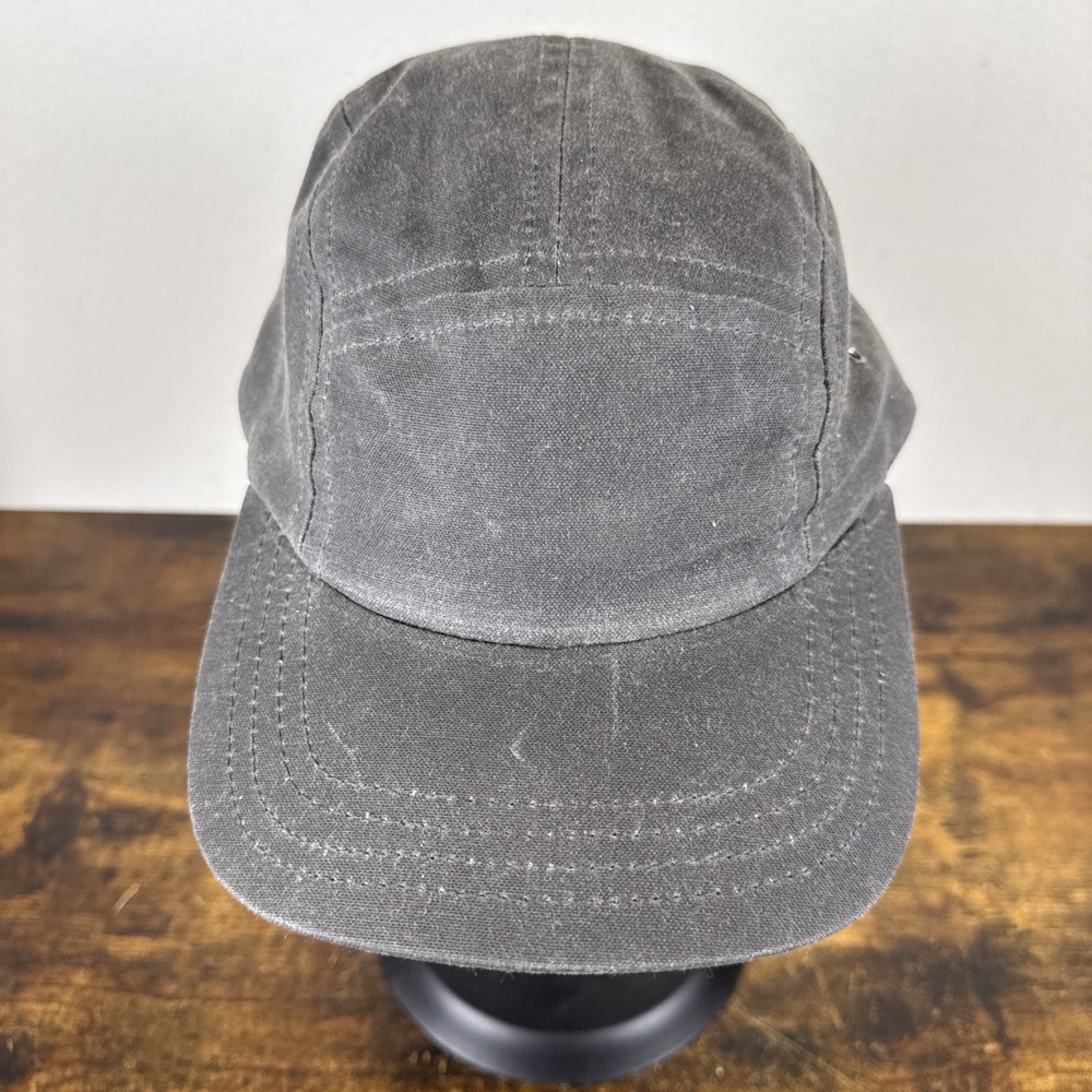 Bridge & Burn Camper Waxed Tin Cloth 5 Panel Cap Charcoal Made in USA EUC